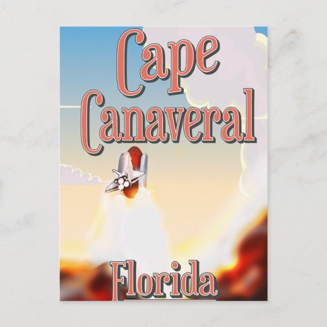 cape canaveral travel poster postcard (Front)