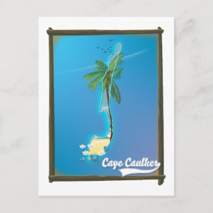 Cape Caulker Travel map Postcard