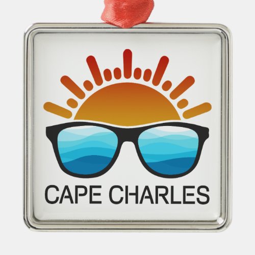 Cape Charles Beach Virginia Sunglasses Metal Ornament