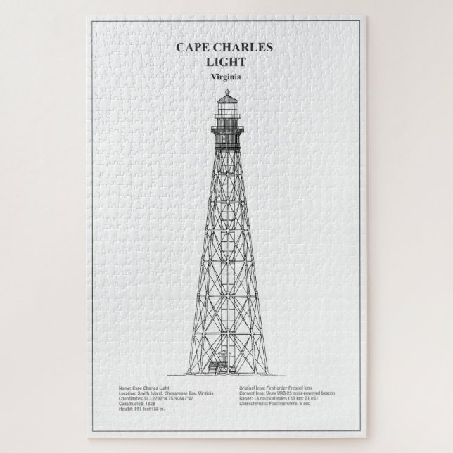 Cape Charles Lighthouse - Virginia - BD Jigsaw Puzzle (Vertical)