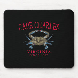 Cape Charles Virginia Blue Crab Since 1607 Arched Mouse Pad