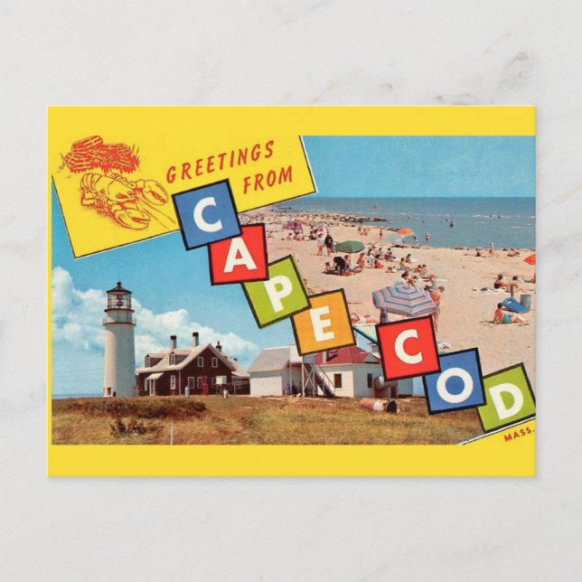 Cape Cod 1950's Postcard (Front)