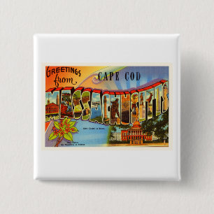 Cape Cod #2 Massachusetts MA Old Travel Souvenir Pinback Button