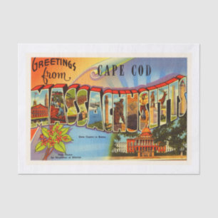 Cape Cod #2 Massachusetts MA Old Travel Souvenir Tissue Paper