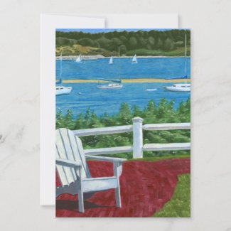 Invitation with a painting of an Adirondack Chair