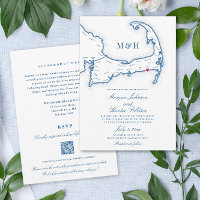Cape Cod All-in-One QR code RSVP Wedding