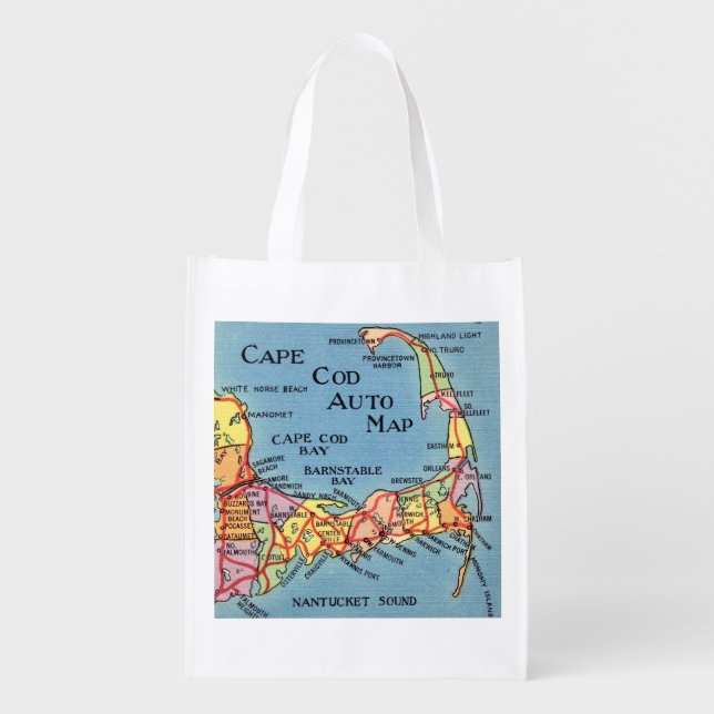 Cape Cod Auto Map Reusable Bag (Front)