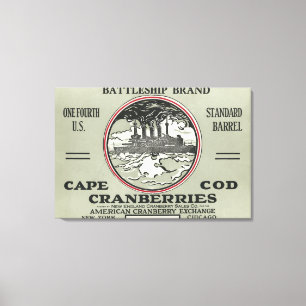 Cape Cod Battleship Brand Cranberry Label Canvas Print