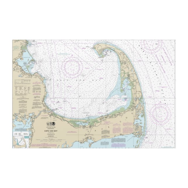 Cape Cod Bay Nautical Chart 13246 Acrylic Print (Front)