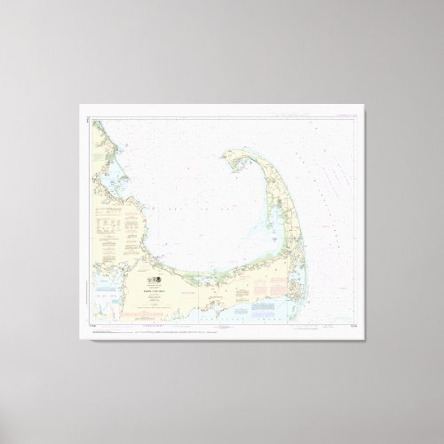 Cape Cod Bay Nautical Chart 13246 Canvas Print