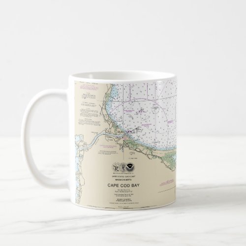 Cape Cod Bay Nautical Chart 13246 Coffee Mug