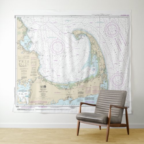 Cape Cod Bay Nautical Chart 13246 Tapestry