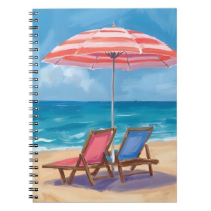 Cape Cod Beach Day Watercolor Ocean MA Notebook