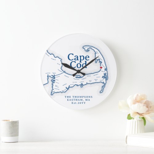 Cape Cod Beach House Decor Gift  Large Clock