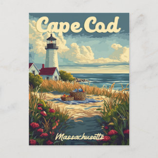 Cape Cod Beach, Massachusetts Vintage  Postcard