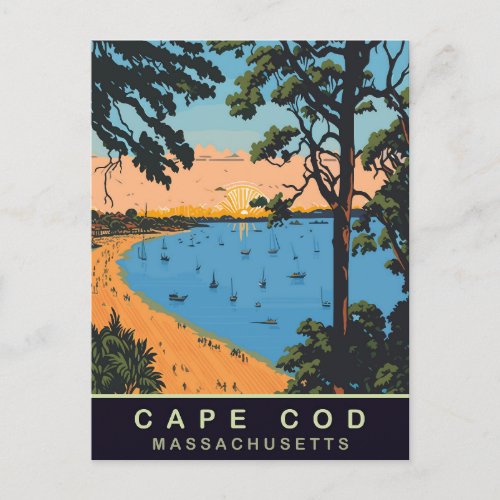 Cape Cod Beach Massachusetts Vintage Travel Postcard