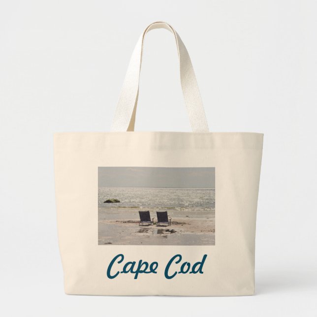 Cape Cod beach photo Large Tote Bag (Front)