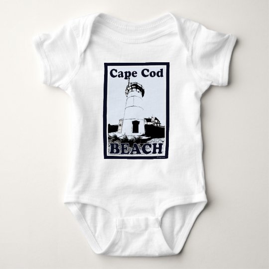 Cape Cod Beach Poster Baby Bodysuit