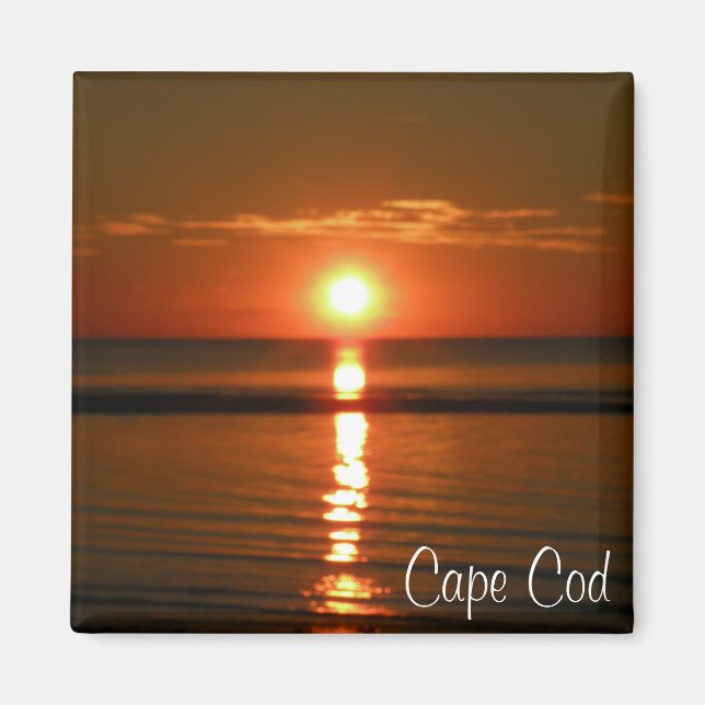 Cape Cod Beach Red unset Photo Magnet (Front)