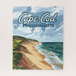 Cape Cod Beach Seashore Massachusetts Blue Jigsaw Puzzle