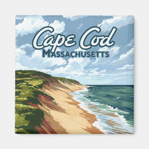 Cape Cod Beach Seashore Massachusetts Blue Magnet