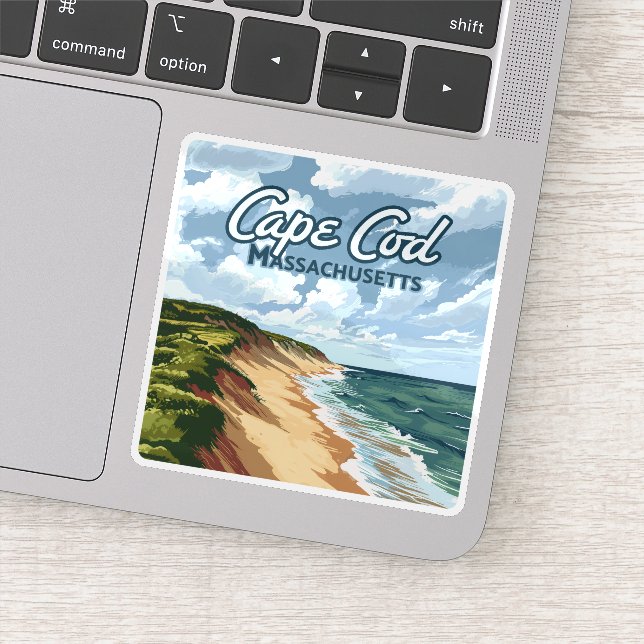 Cape Cod Beach Seashore Massachusetts Blue  Sticker (Detail)