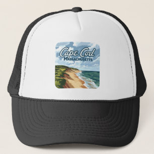 Cape Cod Beach Seashore Massachusetts Blue Trucker Hat