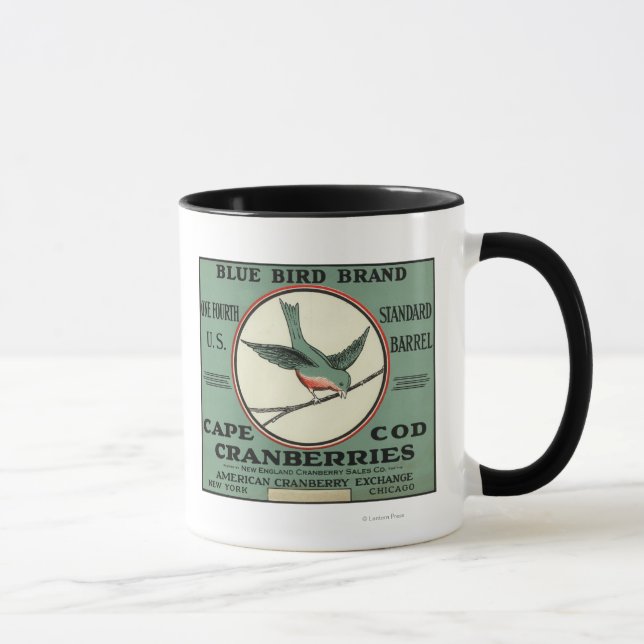 Cape Cod Blue Bird Brand Cranberry Label Mug (Right)