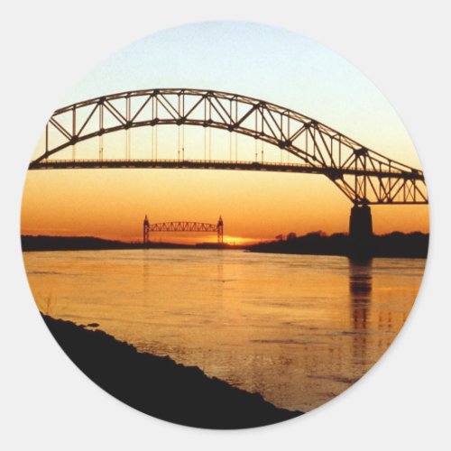Cape Cod Bourne Bridge Classic Round Sticker