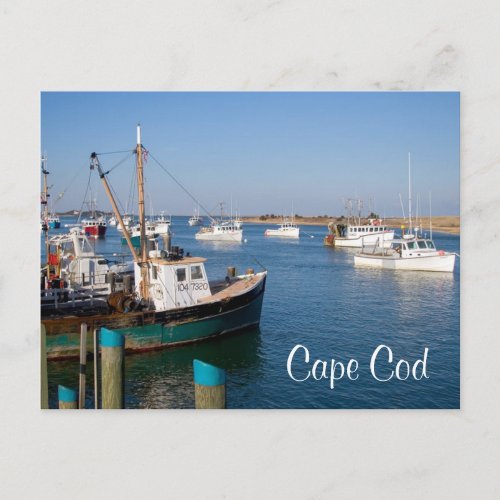 Cape Cod Chatham Mass Boats in Bay  Post Card