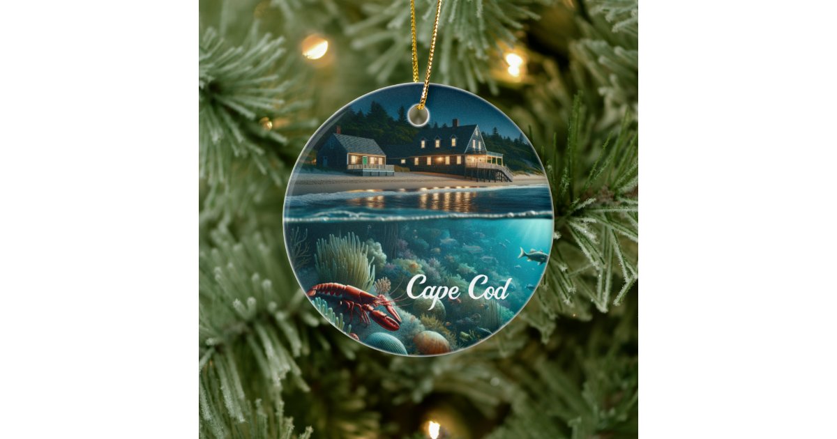 Cape Cod Christmas Ornament | Zazzle