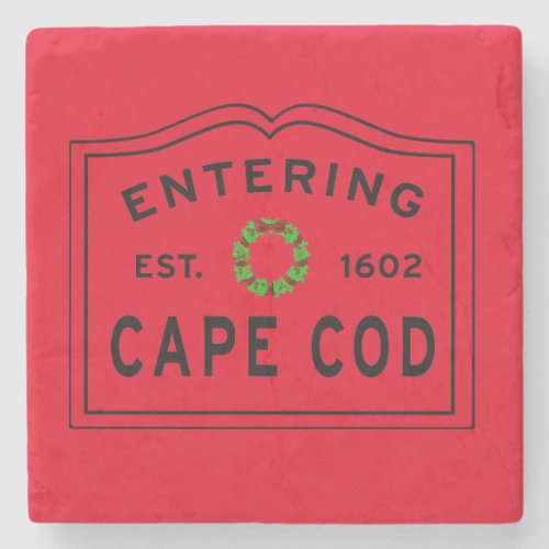 Cape Cod Christmas Stone Coaster