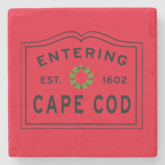 Cape Cod Christmas Stone Coaster (Front)