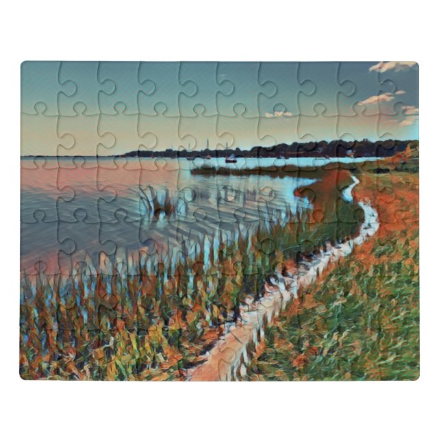 Cape Cod Coast Pathway - Late Summer Jigsaw Puzzle (Puzzle Horizontal)