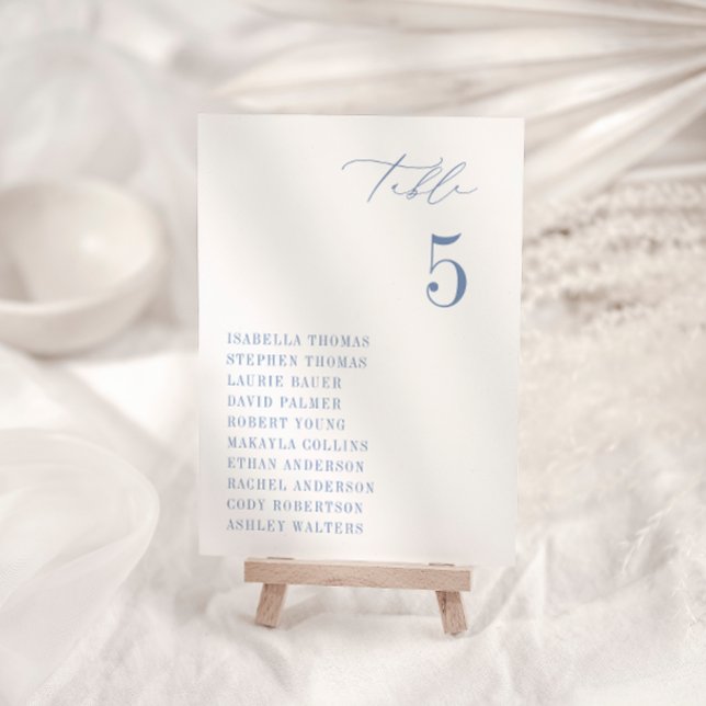 CAPE COD Coastal Blue Seating Table Number Card (Creator Uploaded)