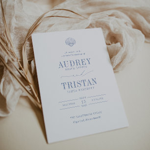 CAPE COD Coastal Blue Wedding Invitation