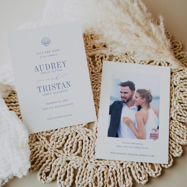 CAPE COD Coastal Wedding Photo Save The Date (Creator Uploaded)