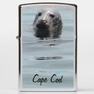 Cape Cod cute seal peeking out of water Zippo Lighter