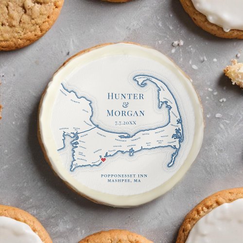 Cape Cod Destination Wedding Favor Sugar Cookie