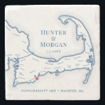 Cape Cod Destination Wedding Gift Stone Coaster<br><div class="desc">Cheers to love and coastal bliss! Our Zazzle Stone Coasters with a Cape Cod map and heart over Mashpee are the ultimate wedding favors – a touch of charm for your guests to take home. These coasters, adorned with a delightful Cape Cod design, will remind them of your special day...</div>