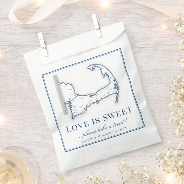 Cape Cod Destination Wedding Love is Sweet Favor Bag (Clipped)