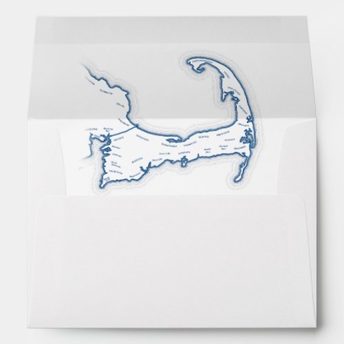 Cape Cod Destination Wedding Map White Envelope