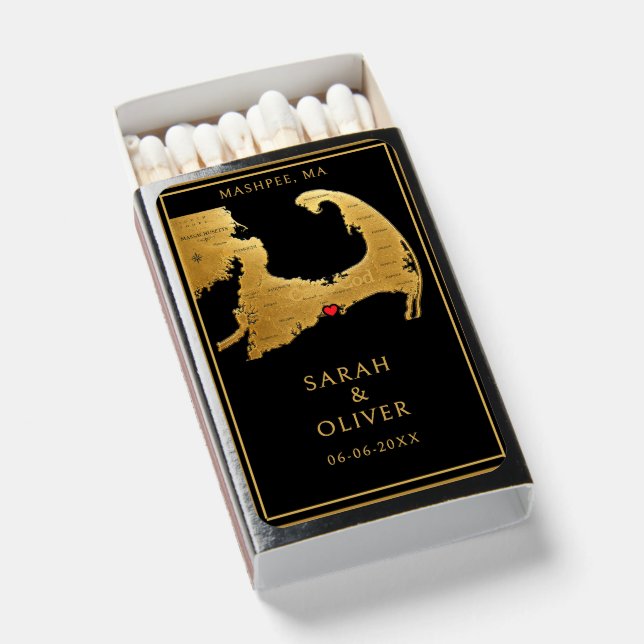 Cape Cod Destination Wedding Matchboxes (Front Open)