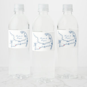 Cape Cod Destination Wedding  Water Bottle Label
