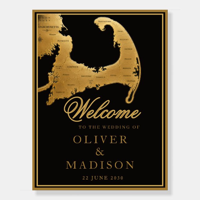 Cape Cod Destination Wedding Welcome Foam Board (Front)