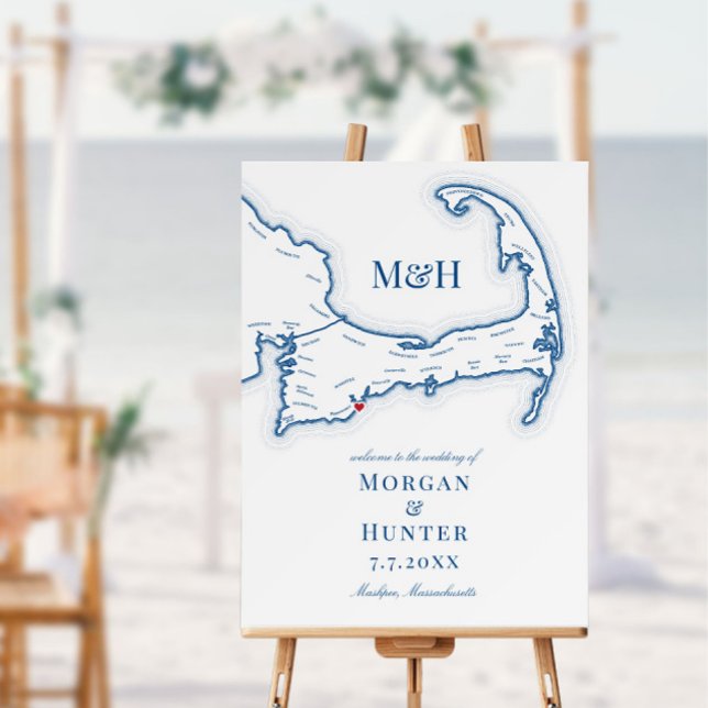 Cape Cod Destination Wedding Welcome Sign (This Cape Cod wedding welcome sign is perfect for your destination wedding on the Cape.)