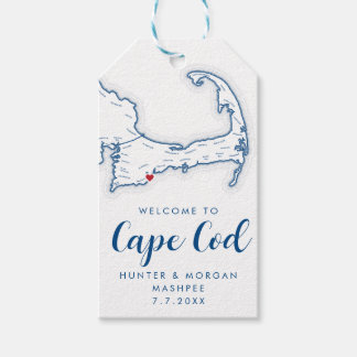 Cape Cod Elegant Modern Navy Wedding Favor Gift Tags