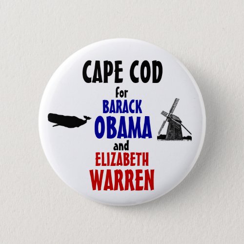 CAPE COD for Obama and Warren 2012 Button