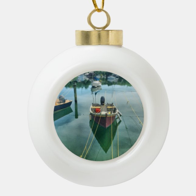 Cape Cod Harbor Christmas Tree Ornament (Front)