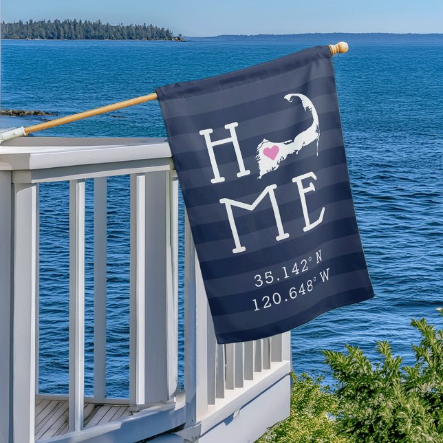Cape Cod Home Custom Coordinates House Flag (Creator Uploaded)